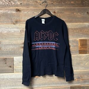ACDC Thermal Long Sleeve Mens Waffle Shirt Large Let There Be Rock
